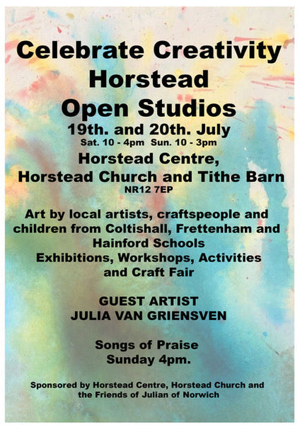 Julian at the Horstead Open Studios  |  19th/20th July; 10 – 4pm on Saturday and 10 – 3pm on Sunday